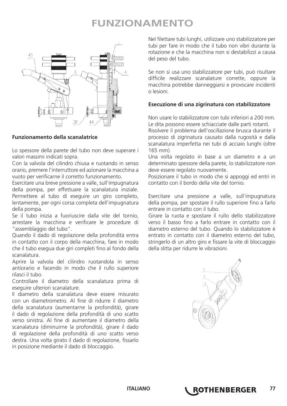 Funzionamento | ROTHENBERGER ROGROOVER 2 - 12 User Manual | Page 78 / 92