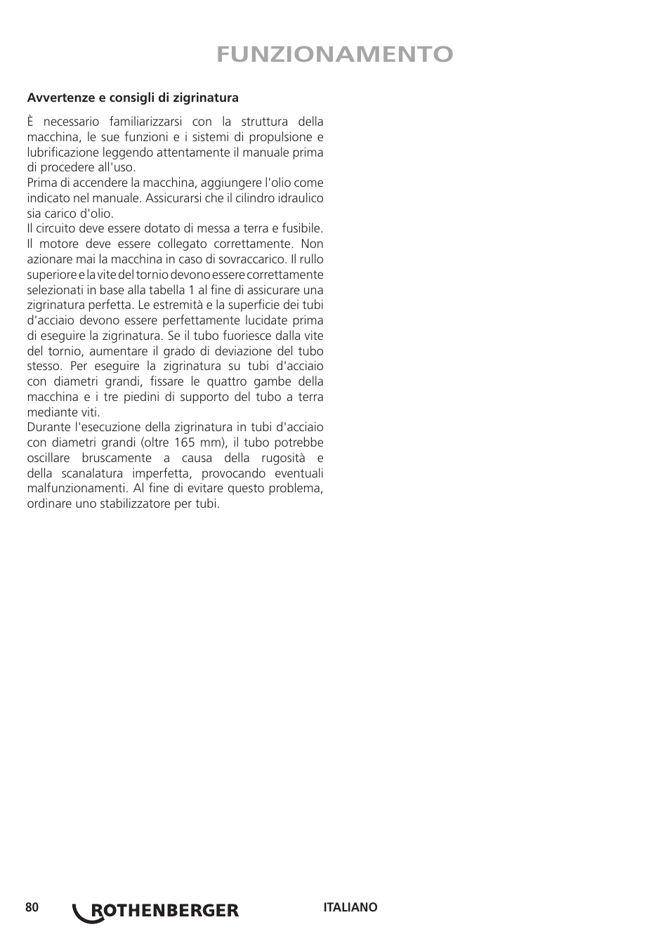 Funzionamento | ROTHENBERGER ROGROOVER 2 - 12 User Manual | Page 81 / 92