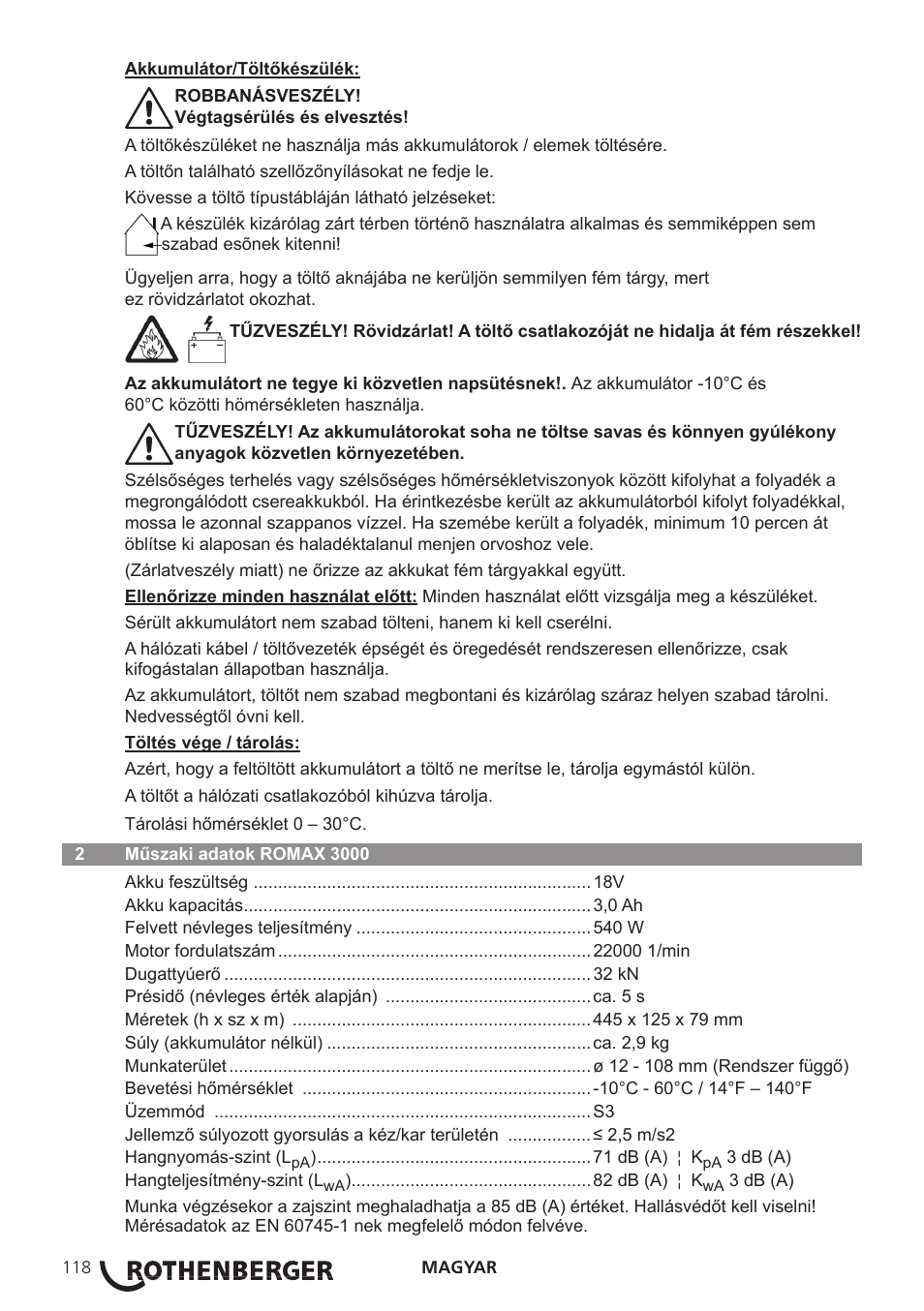 ROTHENBERGER ROMAX 3000 User Manual | Page 124 / 168