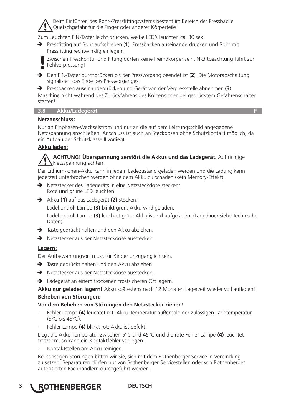 ROTHENBERGER ROMAX 3000 User Manual | Page 14 / 168