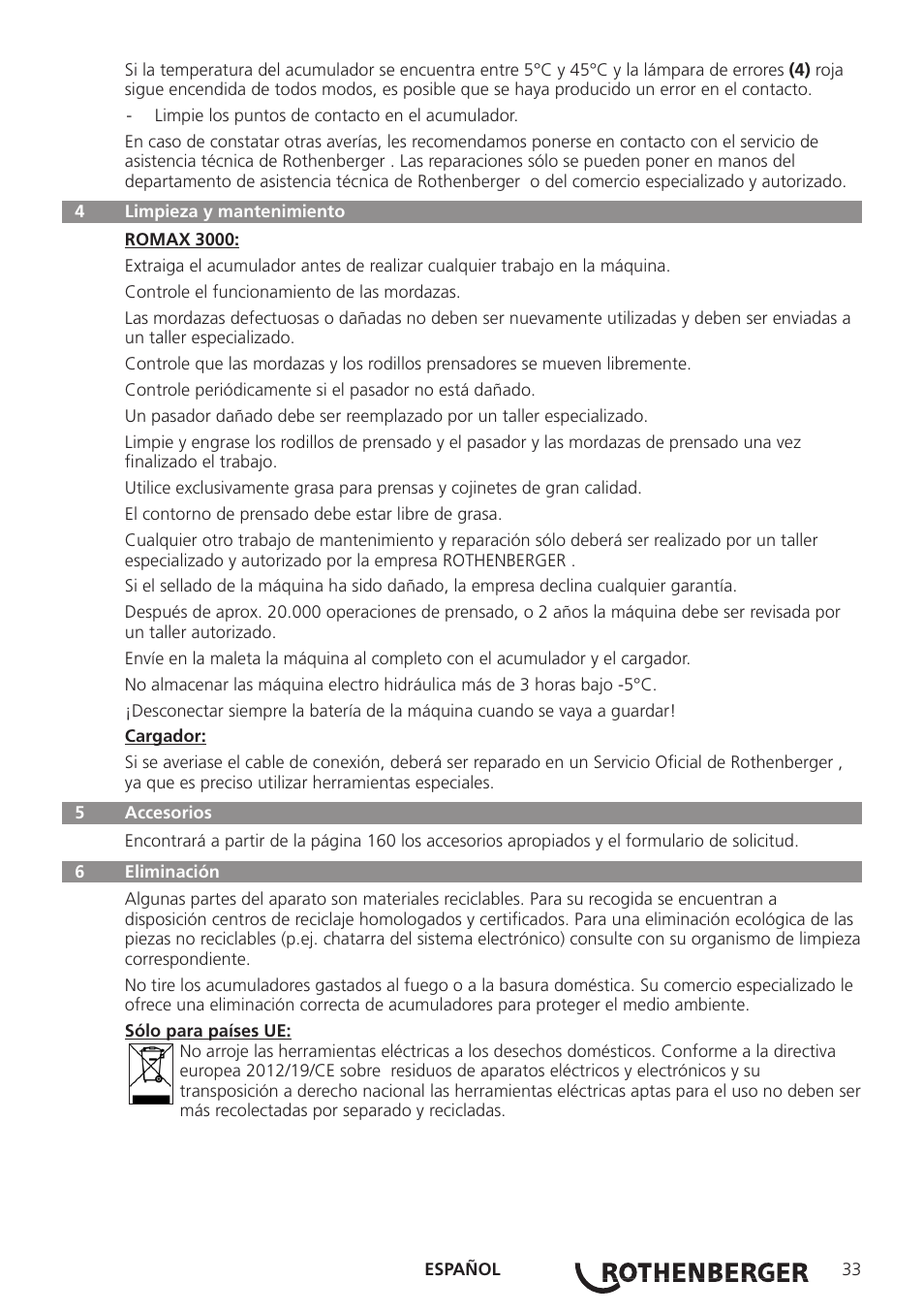 ROTHENBERGER ROMAX 3000 User Manual | Page 39 / 168