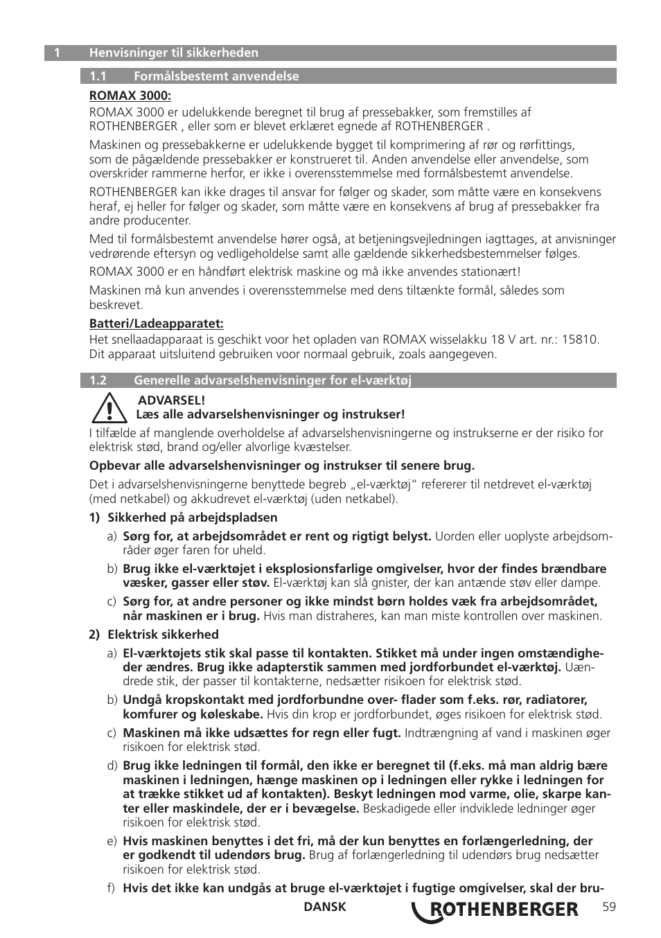 ROTHENBERGER ROMAX 3000 User Manual | Page 65 / 168