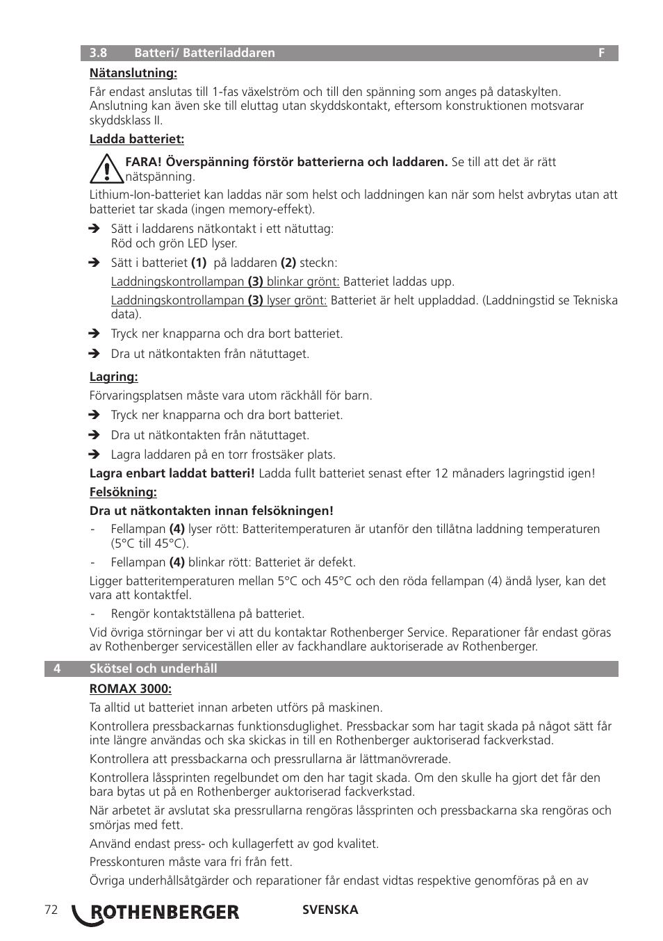 ROTHENBERGER ROMAX 3000 User Manual | Page 78 / 168