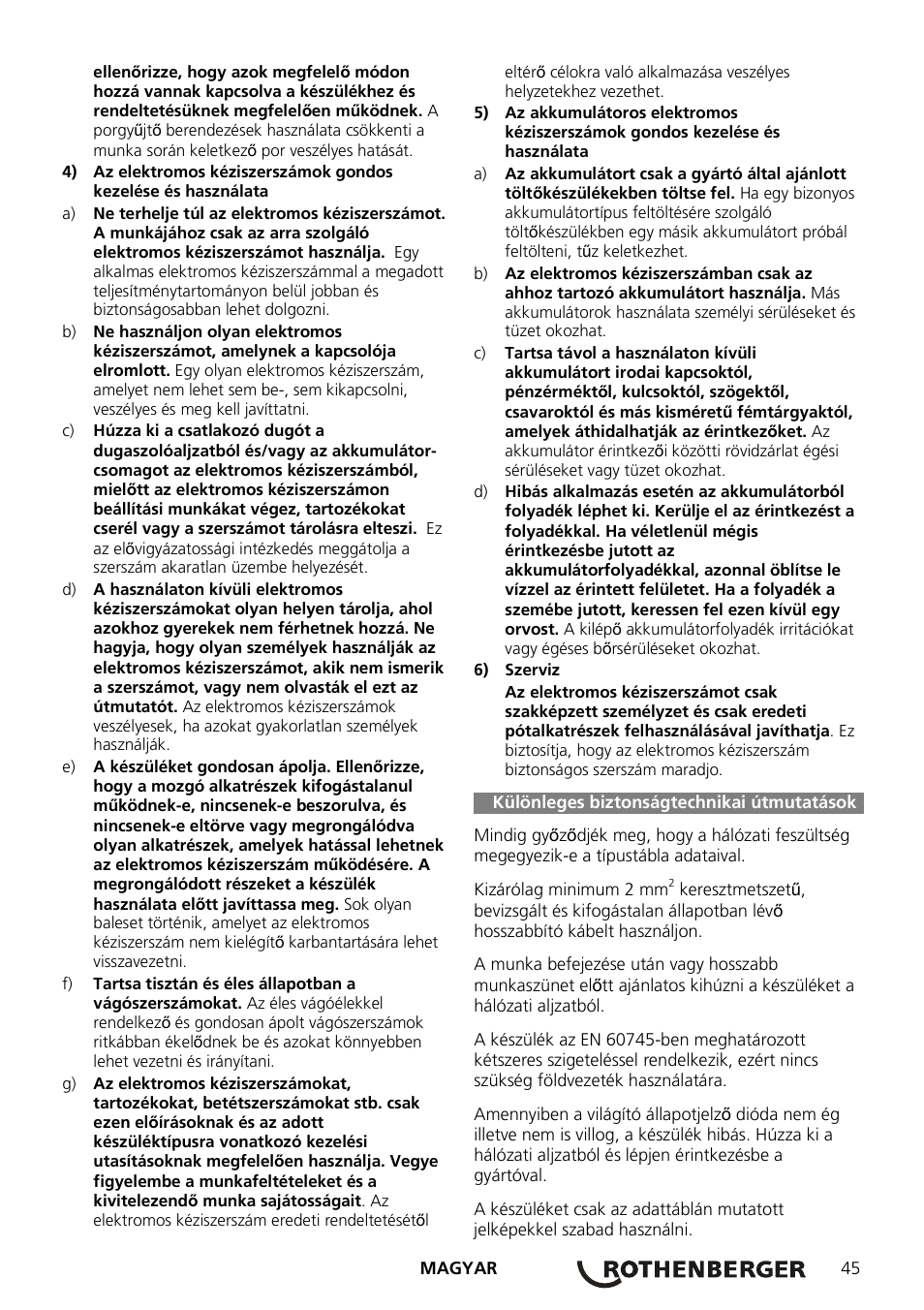 ROTHENBERGER ROMAX 3000 Schaltnetzteil 230 V User Manual | Page 47 / 64