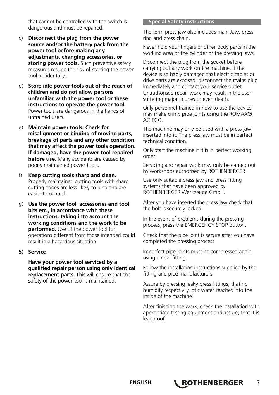 ROTHENBERGER ROMAX AC ECO User Manual | Page 11 / 88