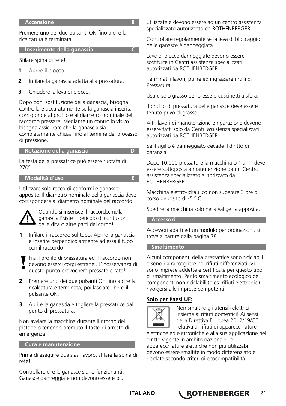 ROTHENBERGER ROMAX AC ECO User Manual | Page 25 / 88