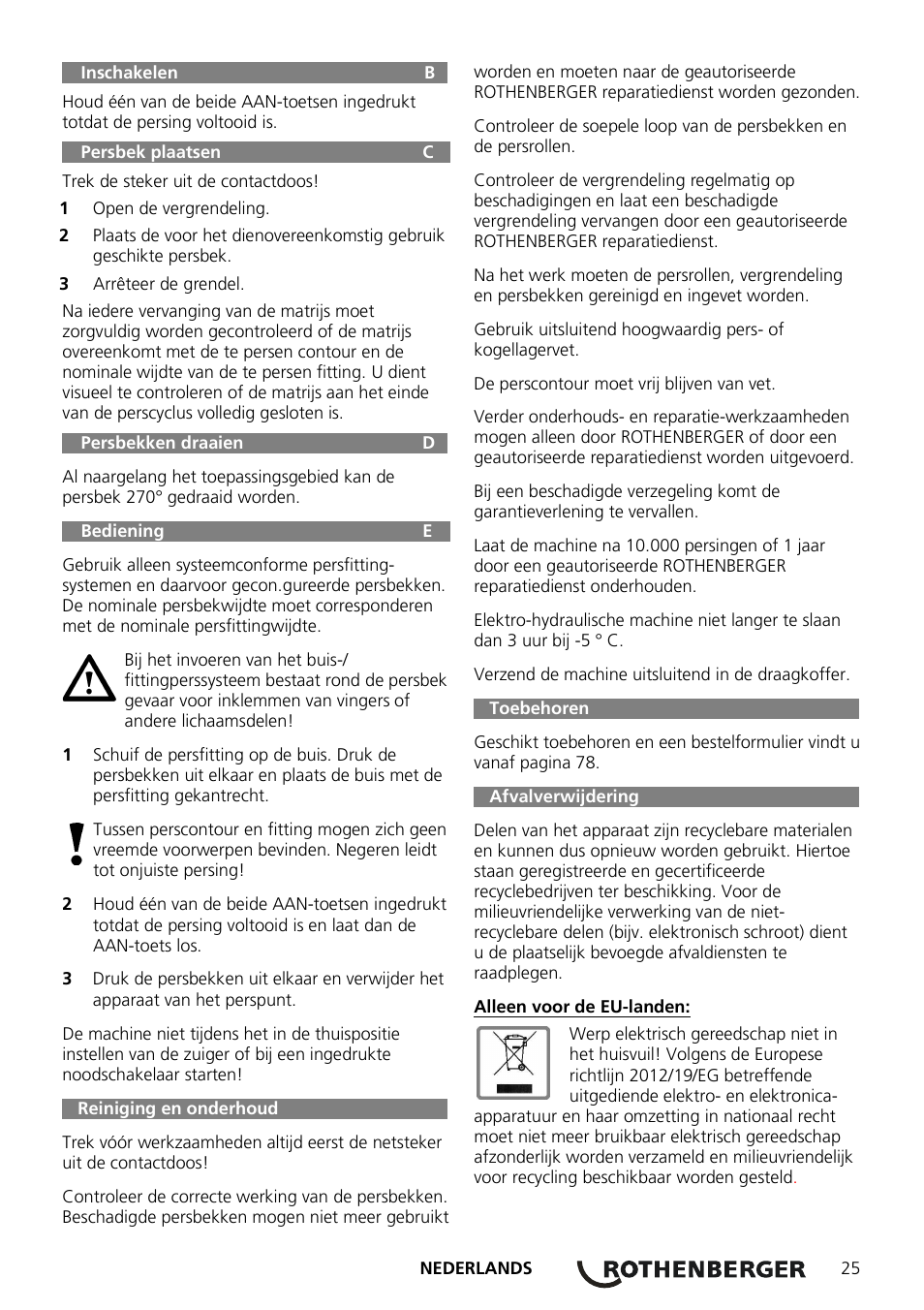 ROTHENBERGER ROMAX AC ECO User Manual | Page 29 / 88