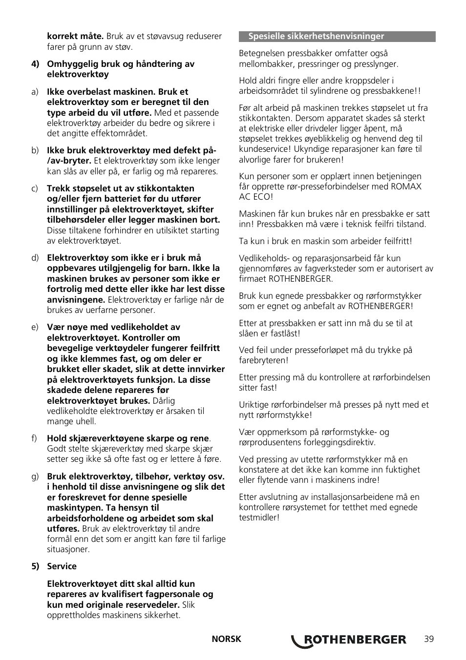 ROTHENBERGER ROMAX AC ECO User Manual | Page 43 / 88