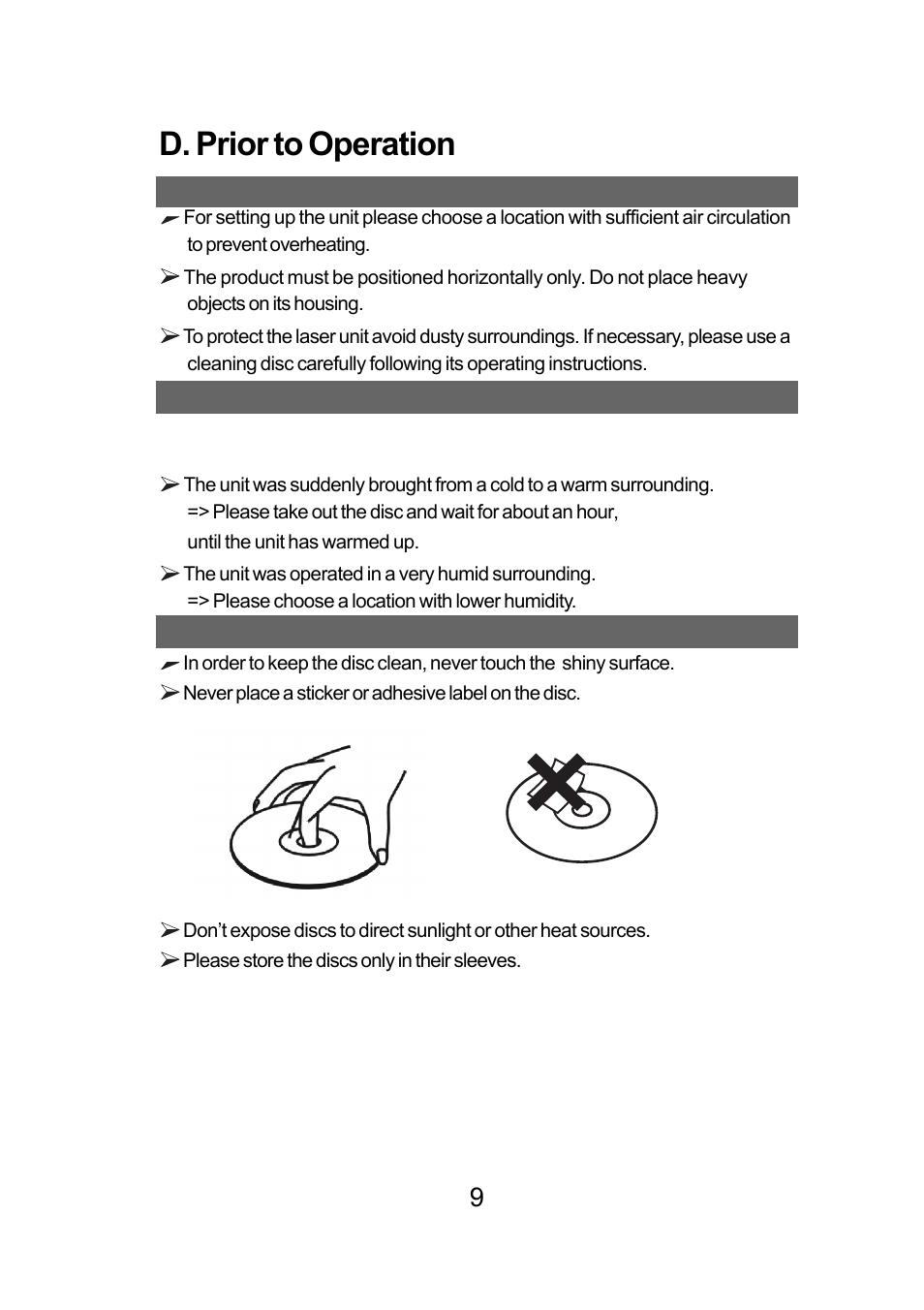 D. prior to operation | Audiovox FPE1078 User Manual | Page 9 / 35