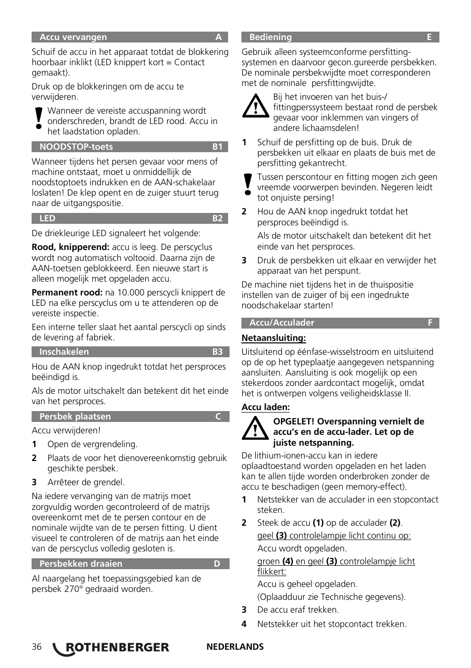 ROTHENBERGER ROMAX Compact User Manual | Page 42 / 132