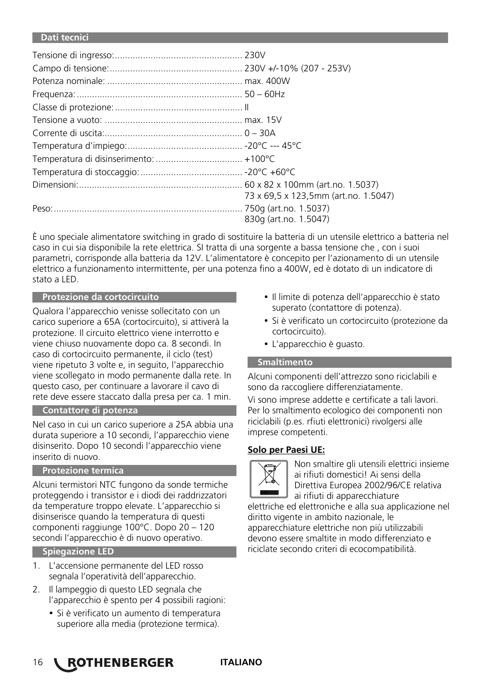 ROTHENBERGER ROMAX Compact Schaltnetzteil 230 V User Manual | Page 18 / 64