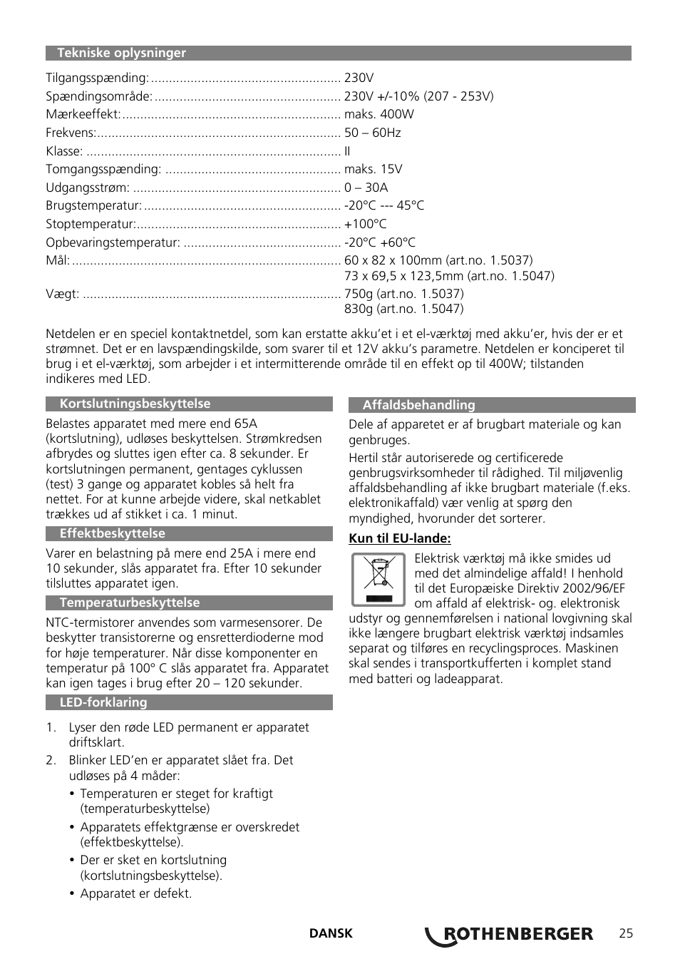 ROTHENBERGER ROMAX Compact Schaltnetzteil 230 V User Manual | Page 27 / 64