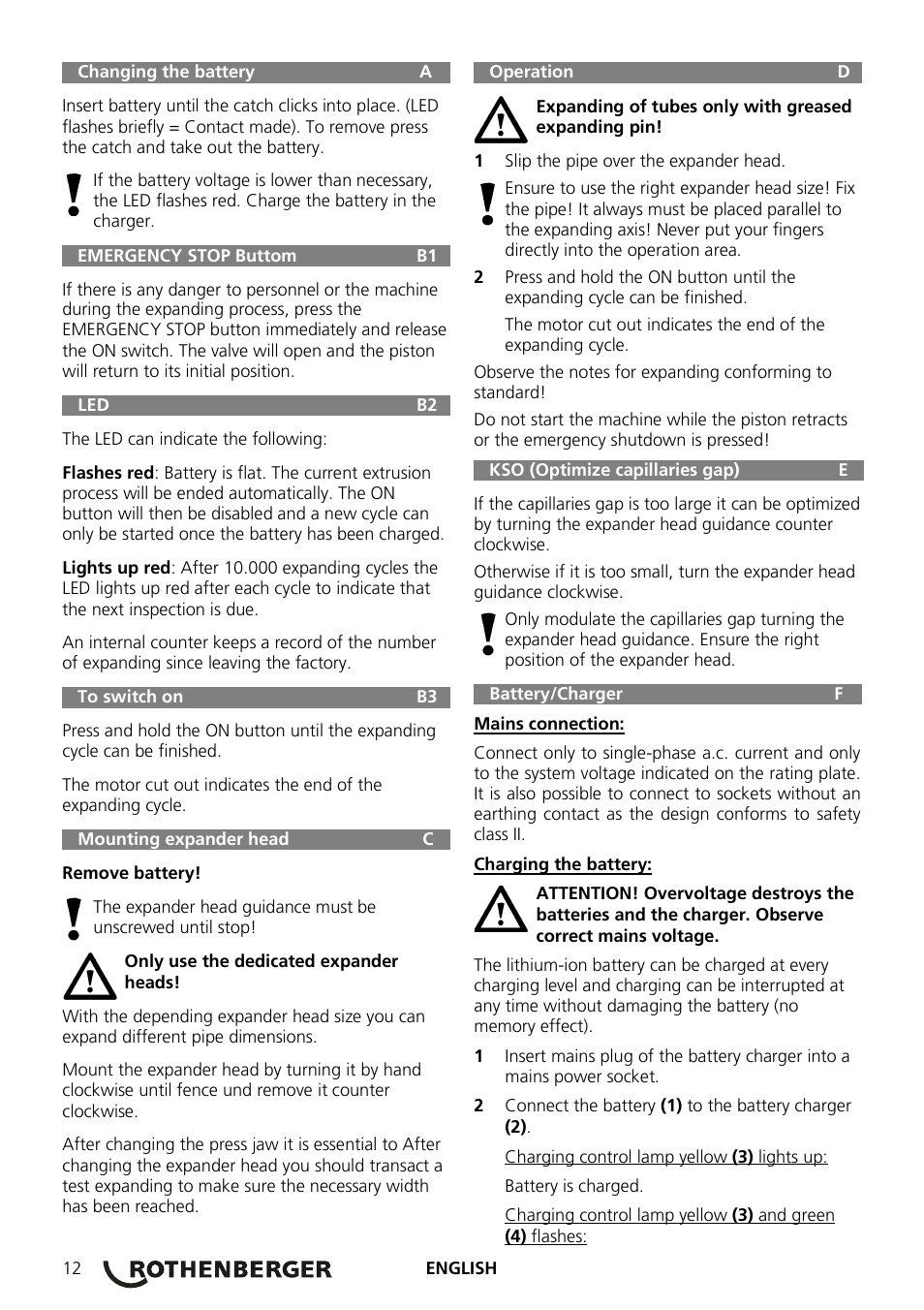 ROTHENBERGER ROMAX EXPANDER Compact User Manual | Page 16 / 32
