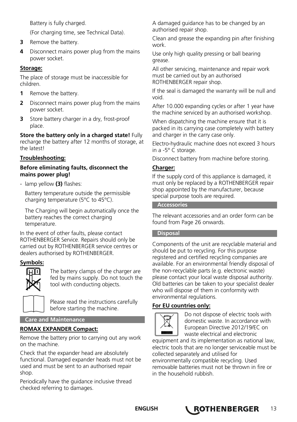 ROTHENBERGER ROMAX EXPANDER Compact User Manual | Page 17 / 32
