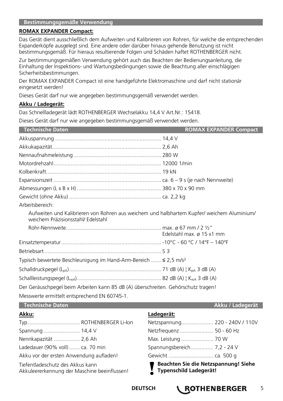 ROTHENBERGER ROMAX EXPANDER Compact User Manual | Page 9 / 32