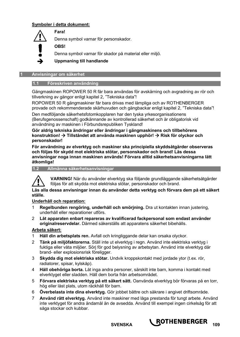 ROTHENBERGER ROPOWER 50 R User Manual | Page 113 / 232