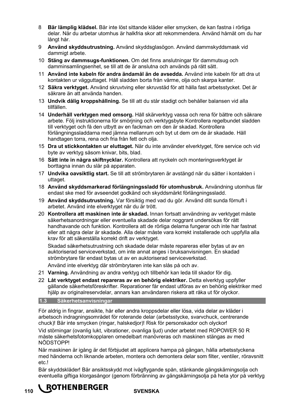 ROTHENBERGER ROPOWER 50 R User Manual | Page 114 / 232