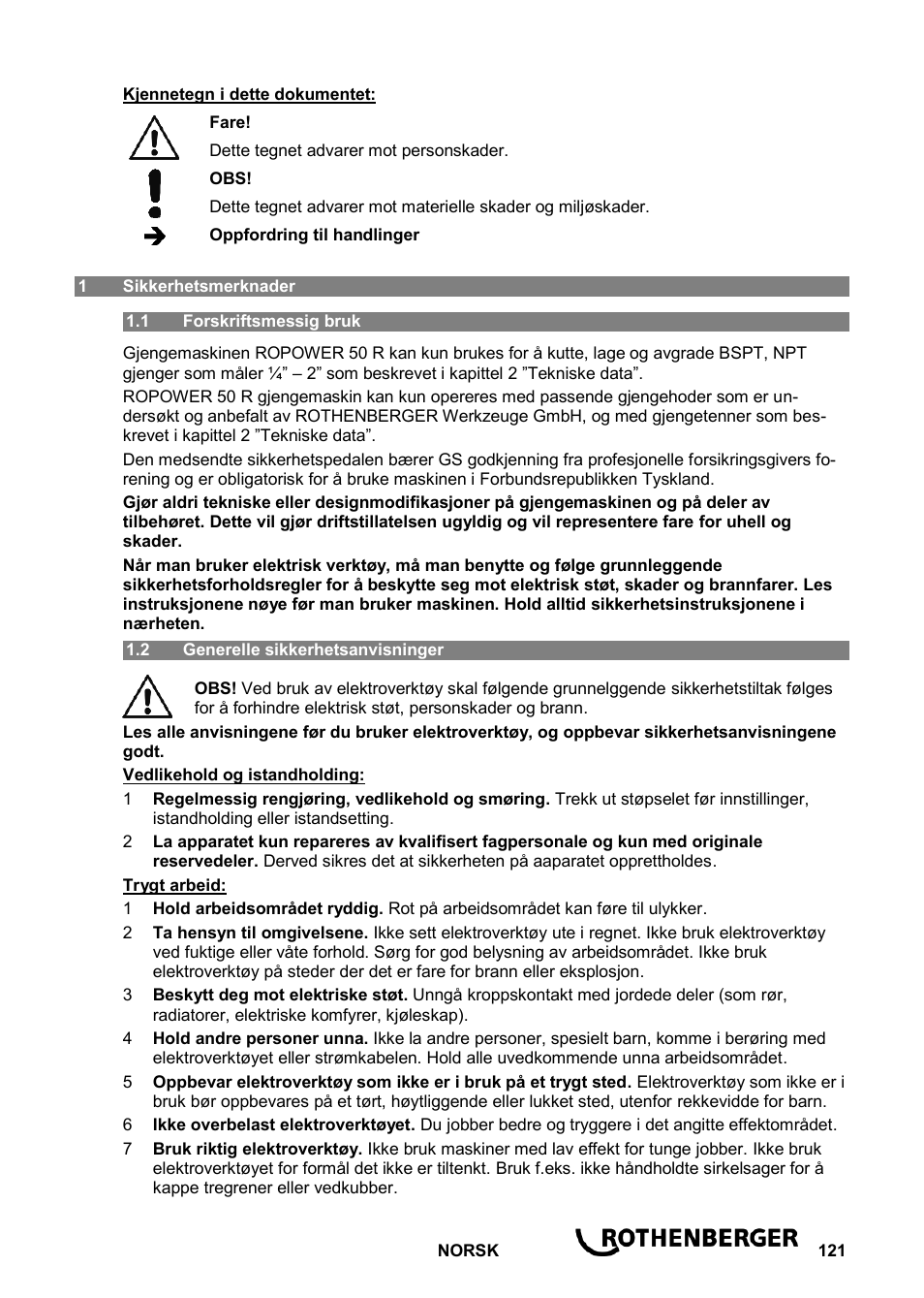 ROTHENBERGER ROPOWER 50 R User Manual | Page 125 / 232