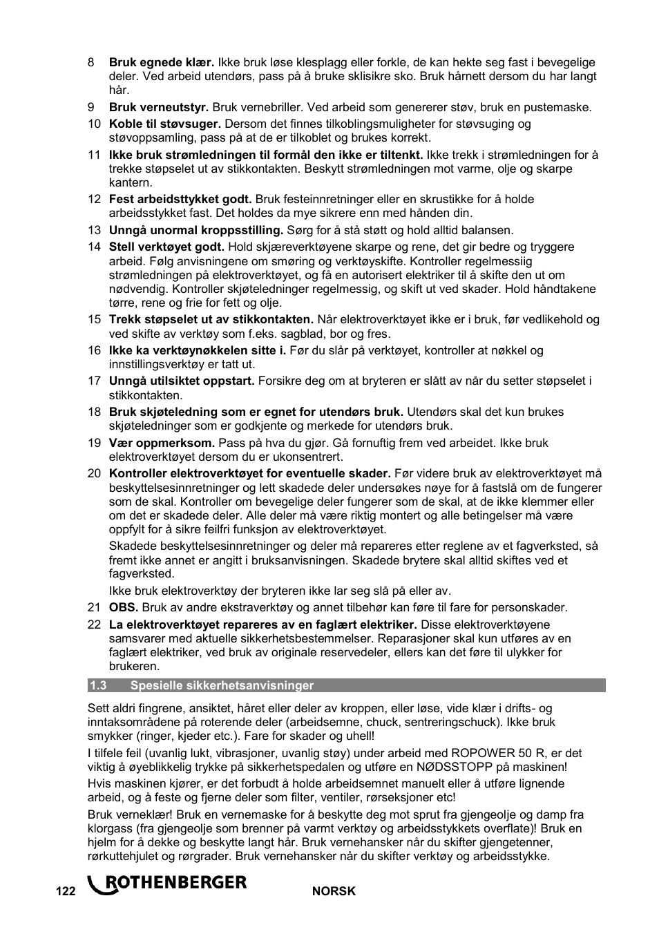 ROTHENBERGER ROPOWER 50 R User Manual | Page 126 / 232