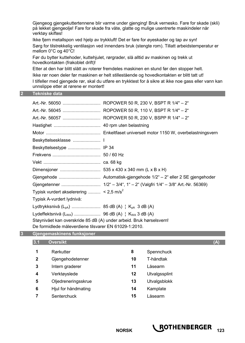 ROTHENBERGER ROPOWER 50 R User Manual | Page 127 / 232
