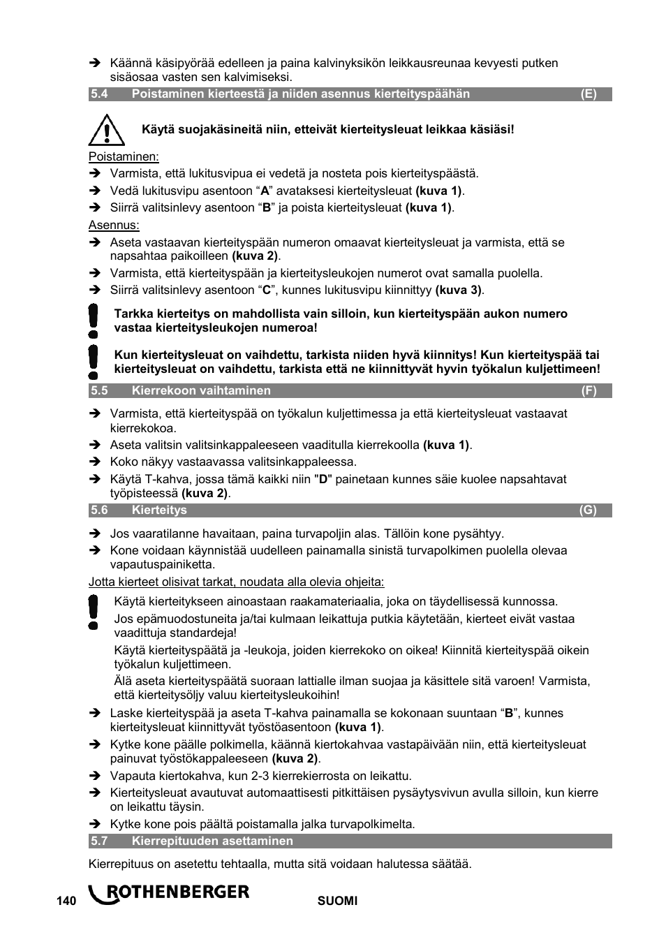 ROTHENBERGER ROPOWER 50 R User Manual | Page 144 / 232