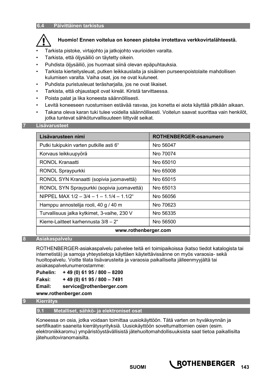 ROTHENBERGER ROPOWER 50 R User Manual | Page 147 / 232