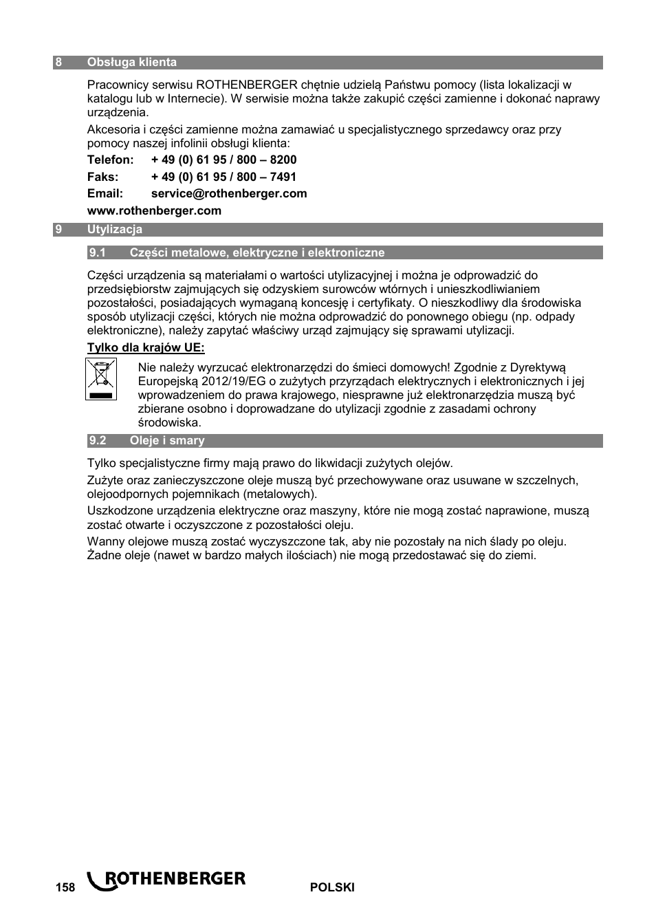 ROTHENBERGER ROPOWER 50 R User Manual | Page 162 / 232