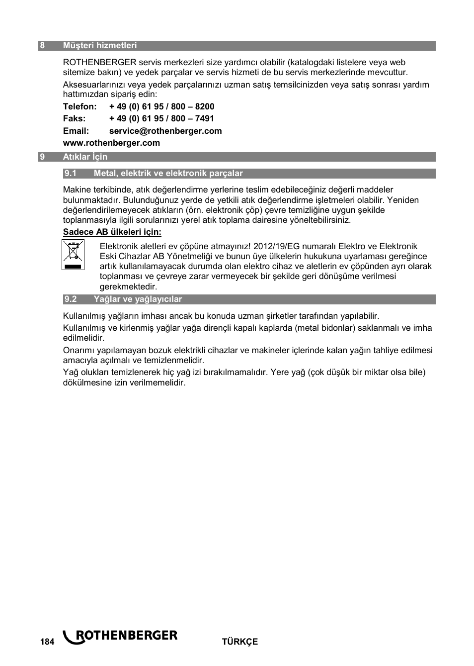 ROTHENBERGER ROPOWER 50 R User Manual | Page 188 / 232