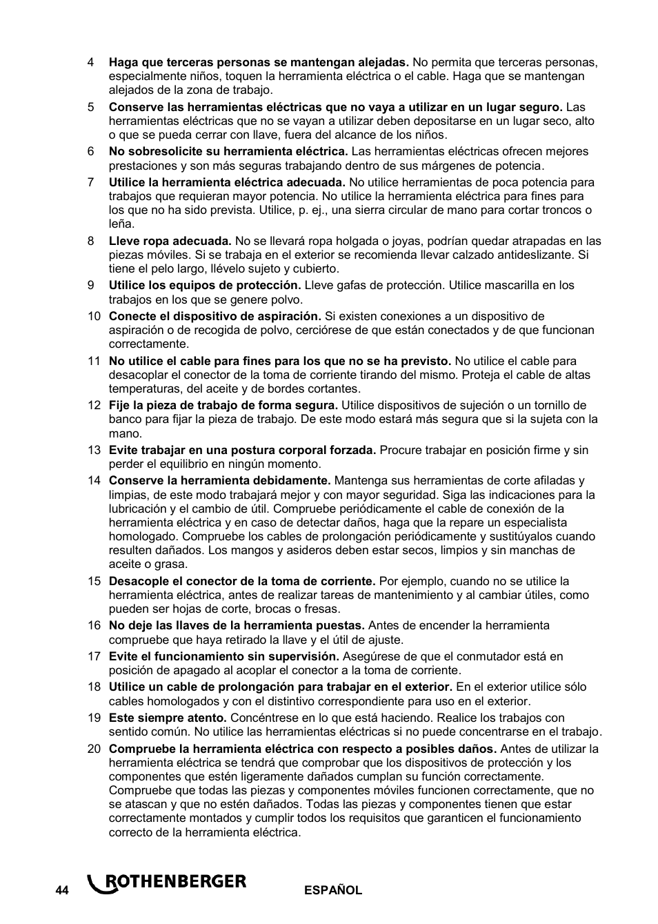 ROTHENBERGER ROPOWER 50 R User Manual | Page 48 / 232