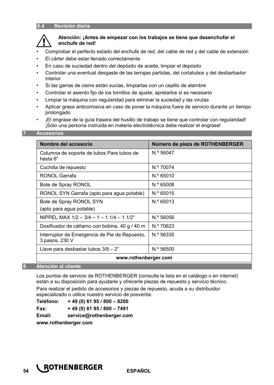 ROTHENBERGER ROPOWER 50 R User Manual | Page 58 / 232