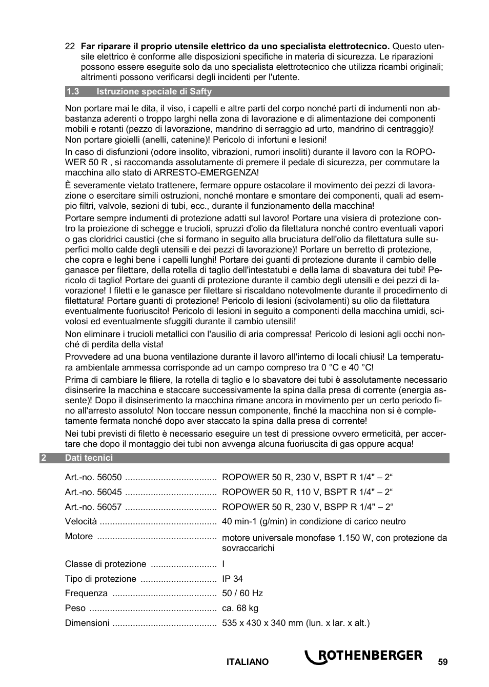 ROTHENBERGER ROPOWER 50 R User Manual | Page 63 / 232