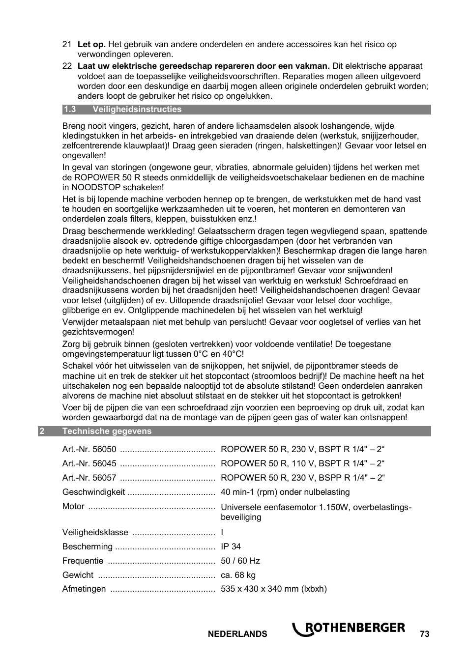 ROTHENBERGER ROPOWER 50 R User Manual | Page 77 / 232