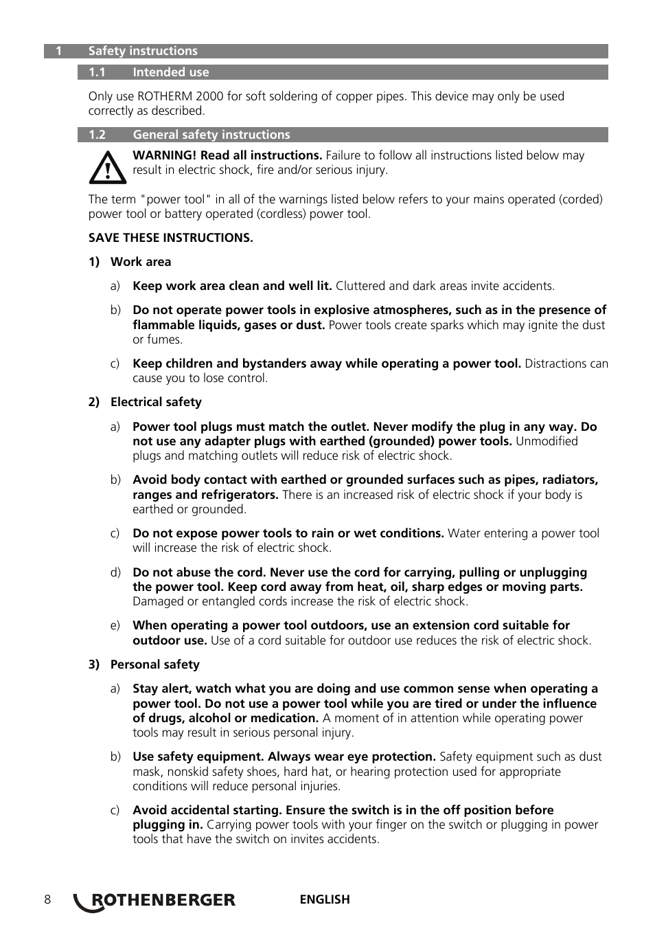 ROTHENBERGER ROTHERM 2000 Weichlöt-Gerät User Manual | Page 10 / 66