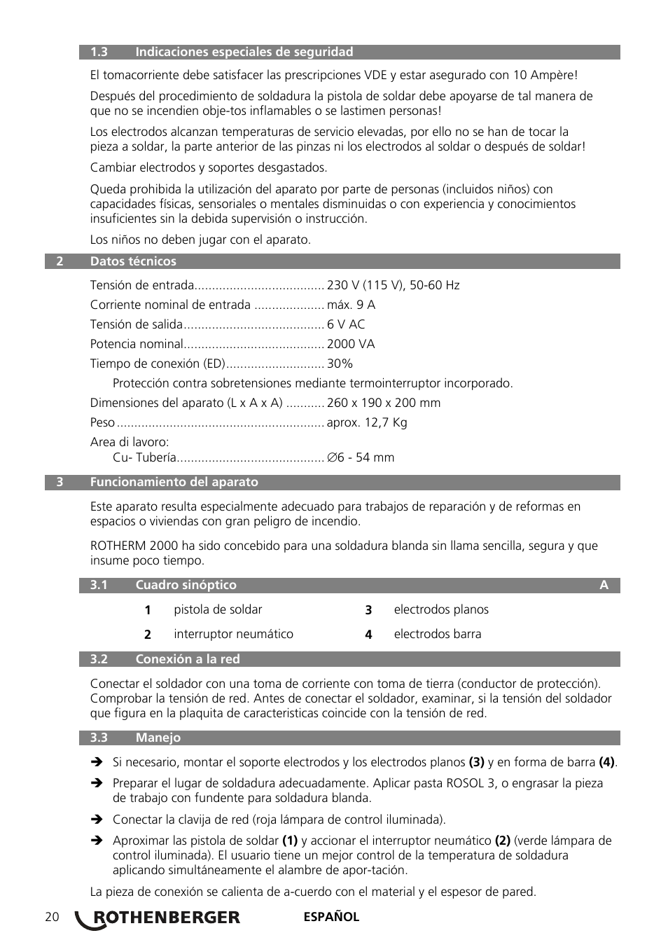 ROTHENBERGER ROTHERM 2000 Weichlöt-Gerät User Manual | Page 22 / 66