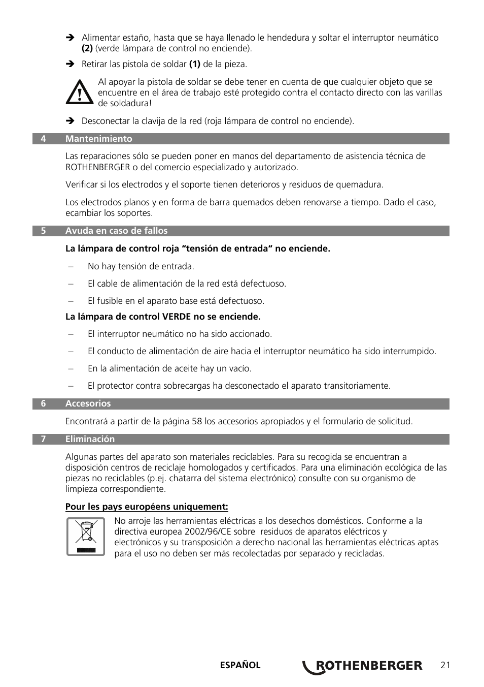ROTHENBERGER ROTHERM 2000 Weichlöt-Gerät User Manual | Page 23 / 66