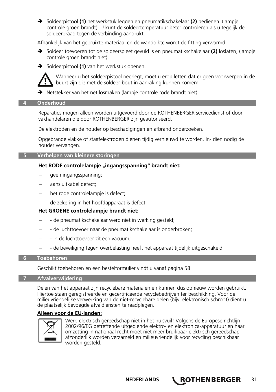 ROTHENBERGER ROTHERM 2000 Weichlöt-Gerät User Manual | Page 33 / 66
