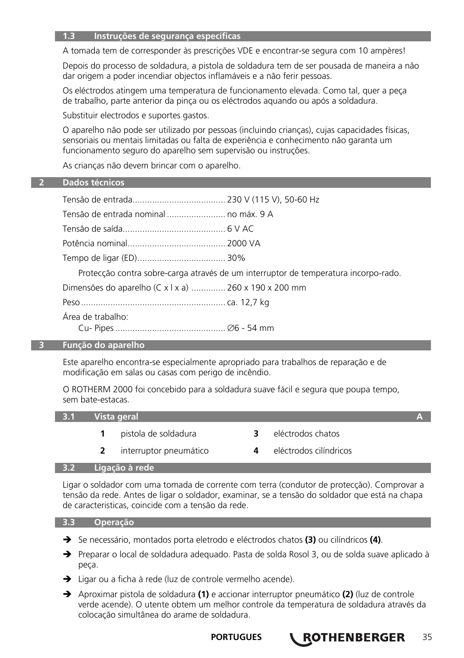 ROTHENBERGER ROTHERM 2000 Weichlöt-Gerät User Manual | Page 37 / 66