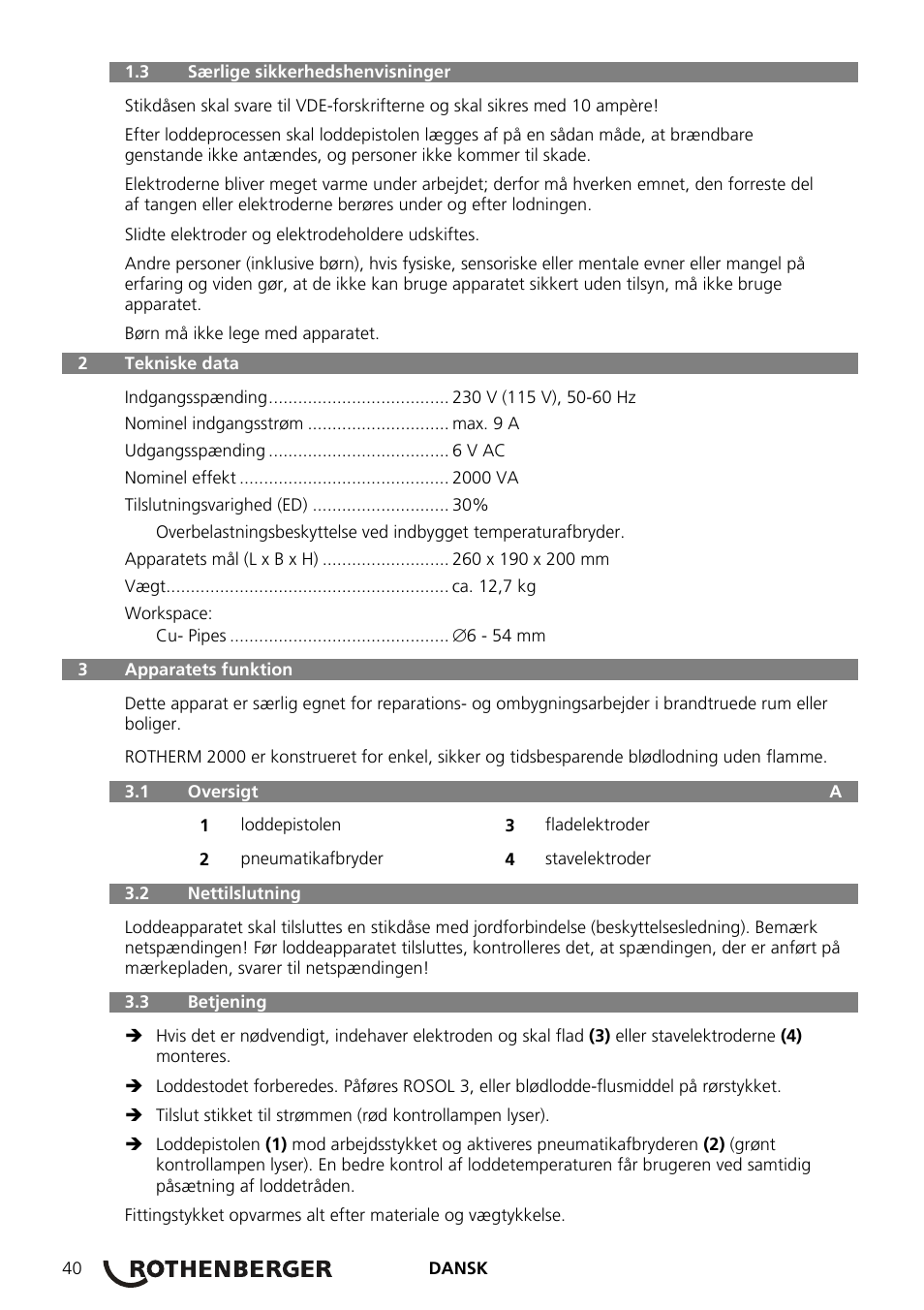 ROTHENBERGER ROTHERM 2000 Weichlöt-Gerät User Manual | Page 42 / 66