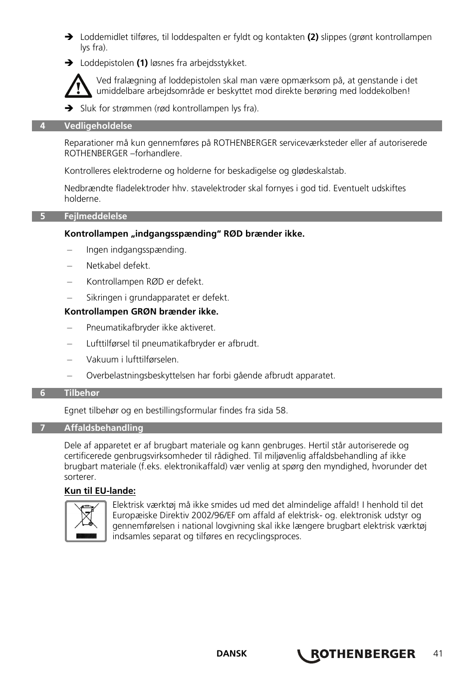 ROTHENBERGER ROTHERM 2000 Weichlöt-Gerät User Manual | Page 43 / 66