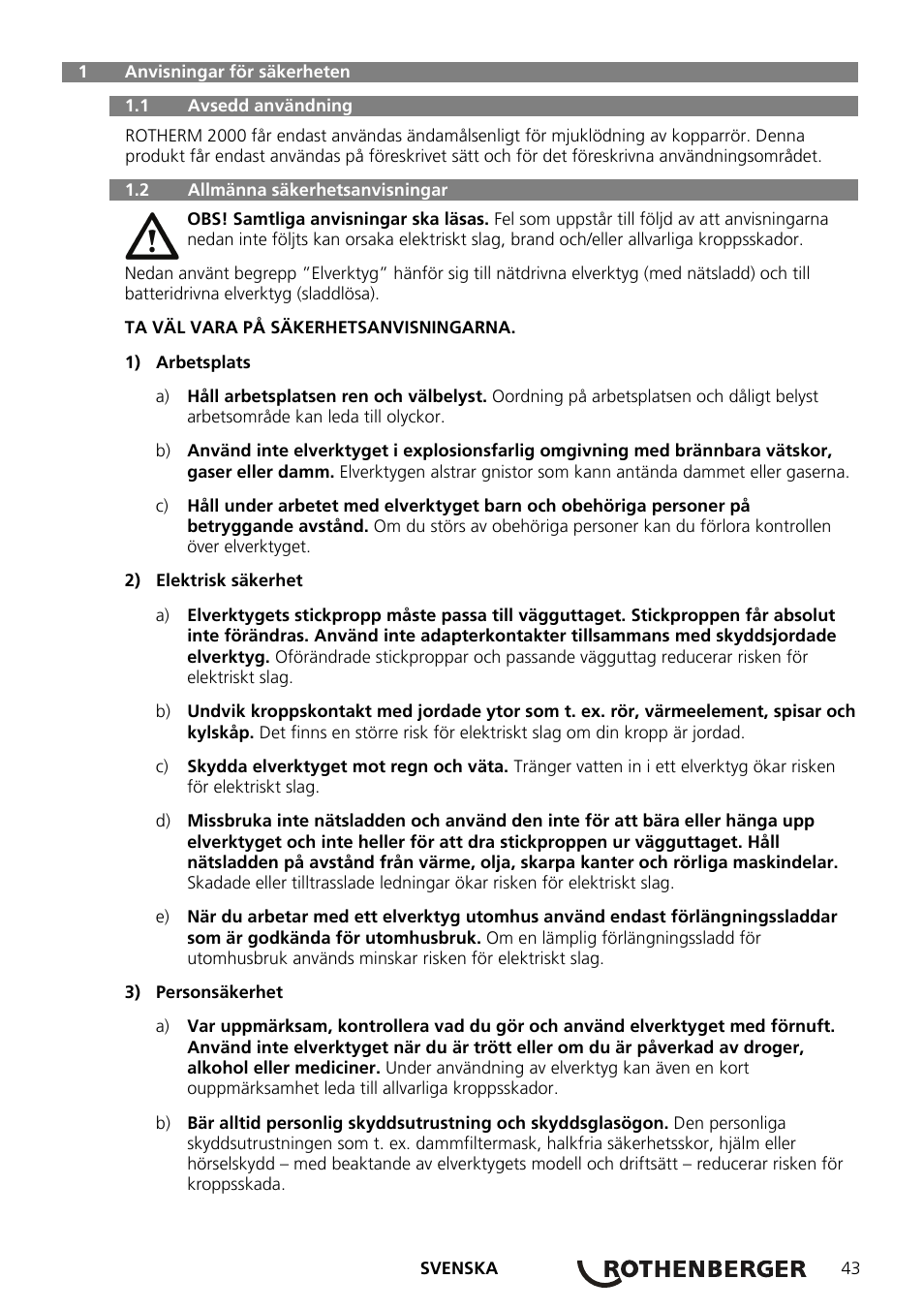 ROTHENBERGER ROTHERM 2000 Weichlöt-Gerät User Manual | Page 45 / 66