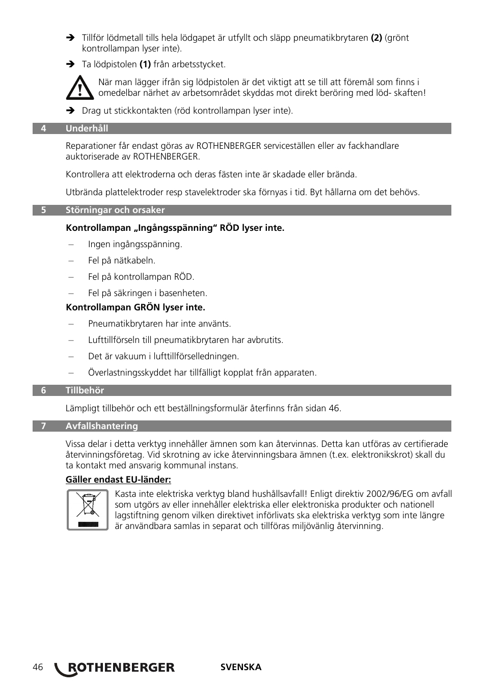 ROTHENBERGER ROTHERM 2000 Weichlöt-Gerät User Manual | Page 48 / 66