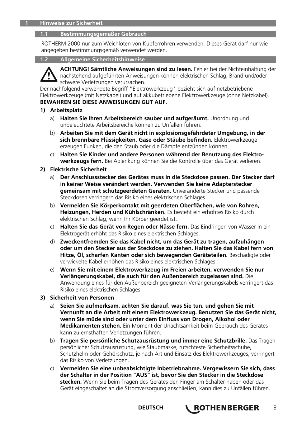 ROTHENBERGER ROTHERM 2000 Weichlöt-Gerät User Manual | Page 5 / 66