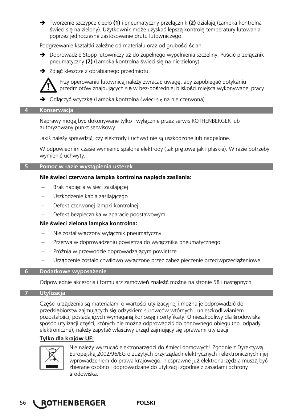 ROTHENBERGER ROTHERM 2000 Weichlöt-Gerät User Manual | Page 58 / 66