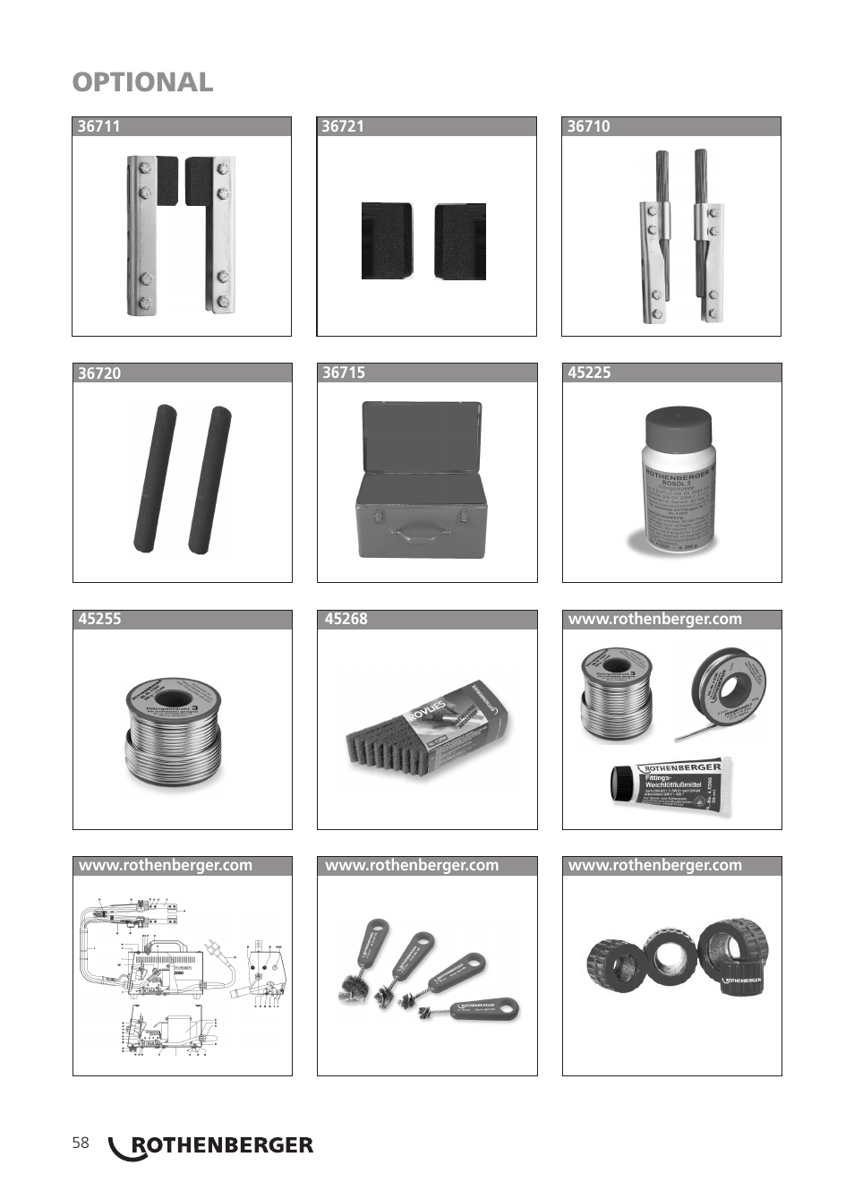 Optional | ROTHENBERGER ROTHERM 2000 Weichlöt-Gerät User Manual | Page 60 / 66