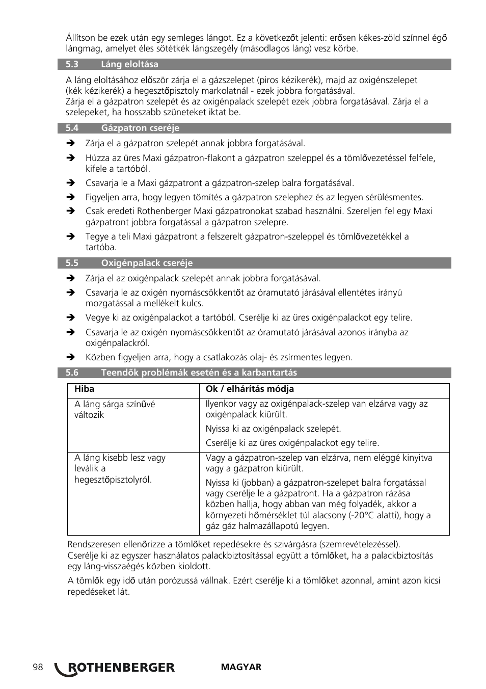 ROTHENBERGER ROXY 400 L Set User Manual | Page 102 / 132