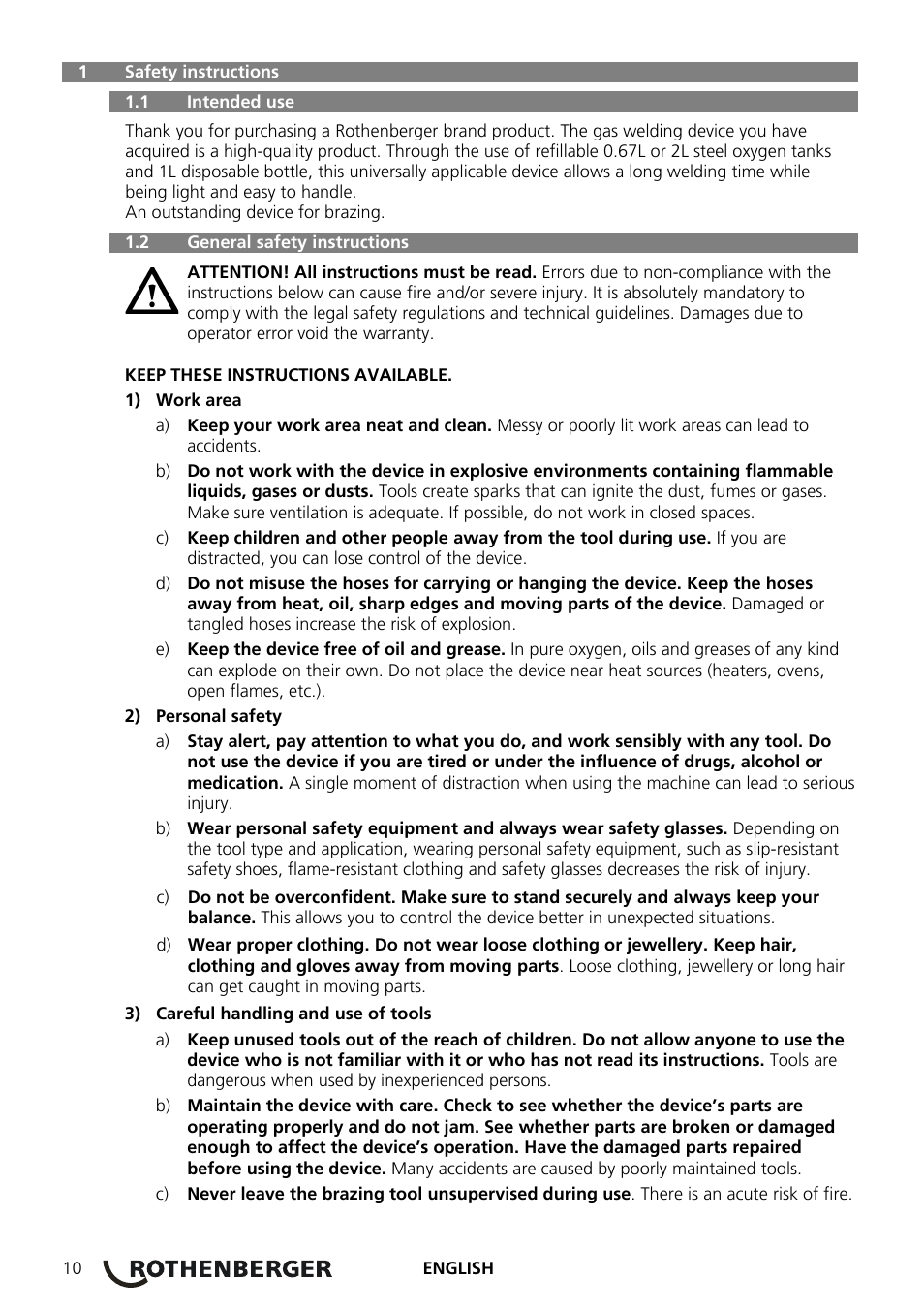 ROTHENBERGER ROXY 400 L Set User Manual | Page 14 / 132