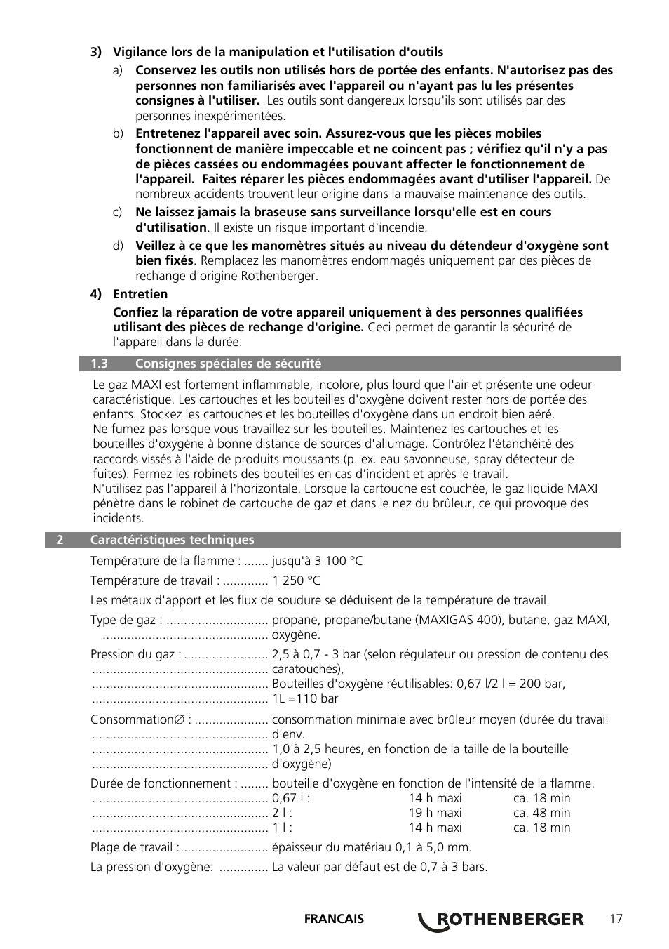 ROTHENBERGER ROXY 400 L Set User Manual | Page 21 / 132