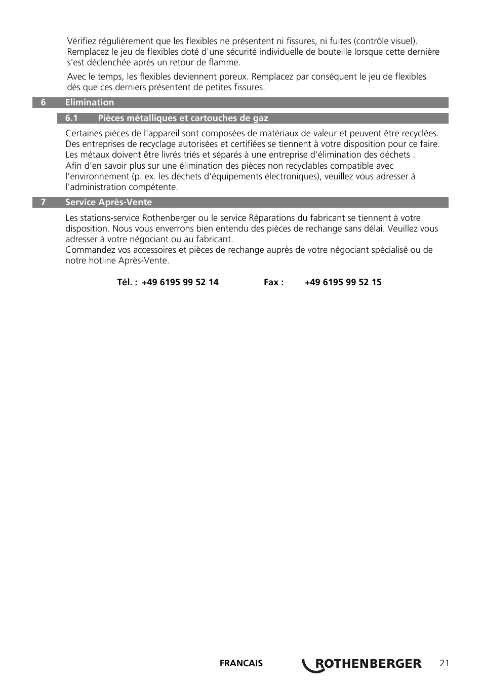 ROTHENBERGER ROXY 400 L Set User Manual | Page 25 / 132