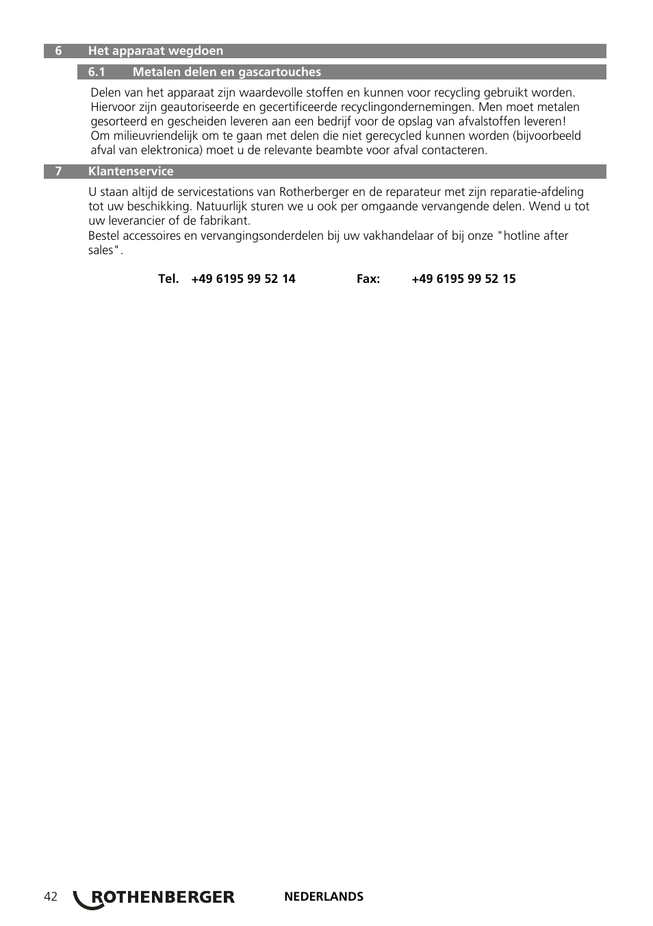 ROTHENBERGER ROXY 400 L Set User Manual | Page 46 / 132