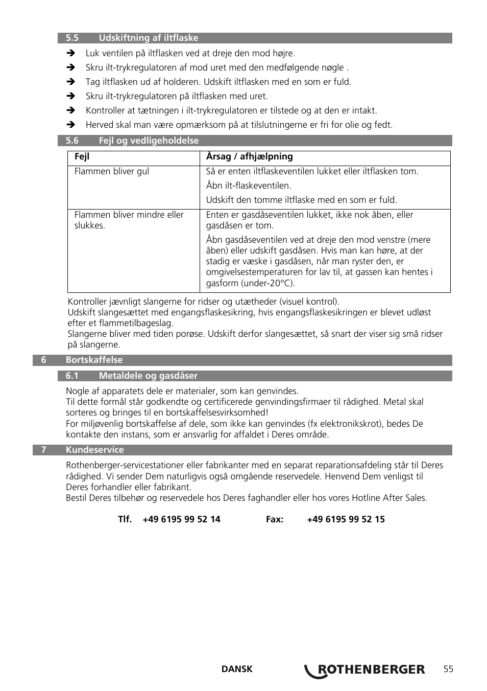 ROTHENBERGER ROXY 400 L Set User Manual | Page 59 / 132